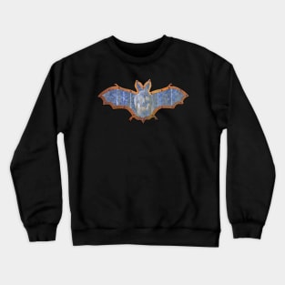 Pale Blue Skull Halloween Bat Decoration In A Retro Style Crewneck Sweatshirt